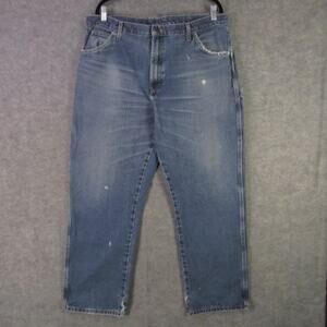 Carpenter Jeans Mens 38x30 Blue Denim Utility Workwear Hammer Loop Distressed